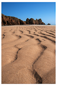 Logan's Rock,Pednavounder beach, sand lines, cliffs